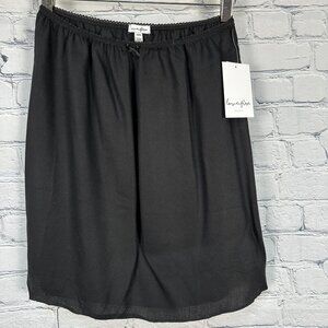 Love, Fire Coquette‎ Picot Lace Trim Slip Skirt, Various Sizes, Solid Black